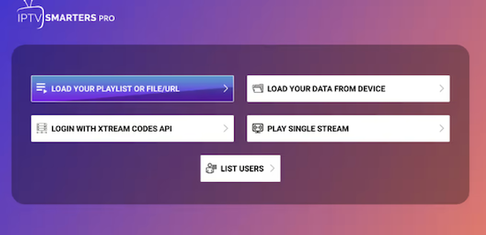 IPTV sur IPTV Smarters Pro