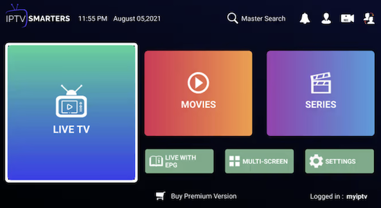 IPTV sur IPTV Smarters Pro